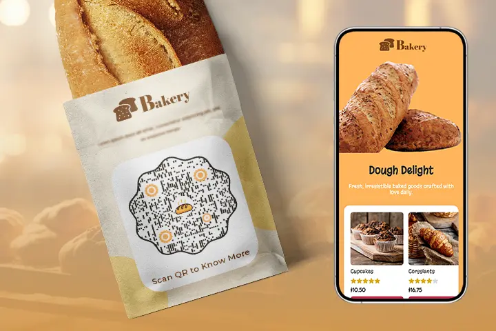 Interactive Designs with QR Codes-bakery-packaging